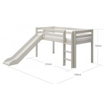 Flexa Halbhochbett Leiter Senkrecht Rutsche Classic Weiss