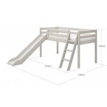 Flexa Halbhochbett Leiter Schräg Rutsche Classic Weiss