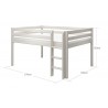 Flexa Halbhochbett 140x200 Leiter Senkrecht Classic Weiss