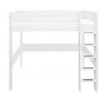 Flexa MDF Hochbett 90x200 Leiter Senkrecht Weiss