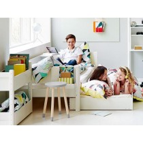 Flexa MDF Bett 90x200 mit Gästebett weiss-weiss