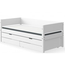 Flexa MDF Bett 90x200 mit Gästebett/Schubladen weiss-weiss