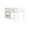 Flexa MDF Bett 90x200 halbhoch Leiter schräg Hausfront Weiss-Eiche