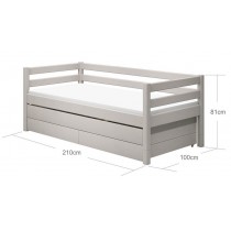 Flexa Bett 90x200 Mit Gästebett 2 Schubladen Classic Grau