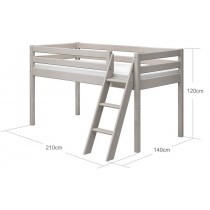 Flexa Halbhochbett Leiter Schräg Classic Grau
