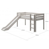 Flexa Halbhochbett Leiter Senkrecht Rutsche Classic Grau