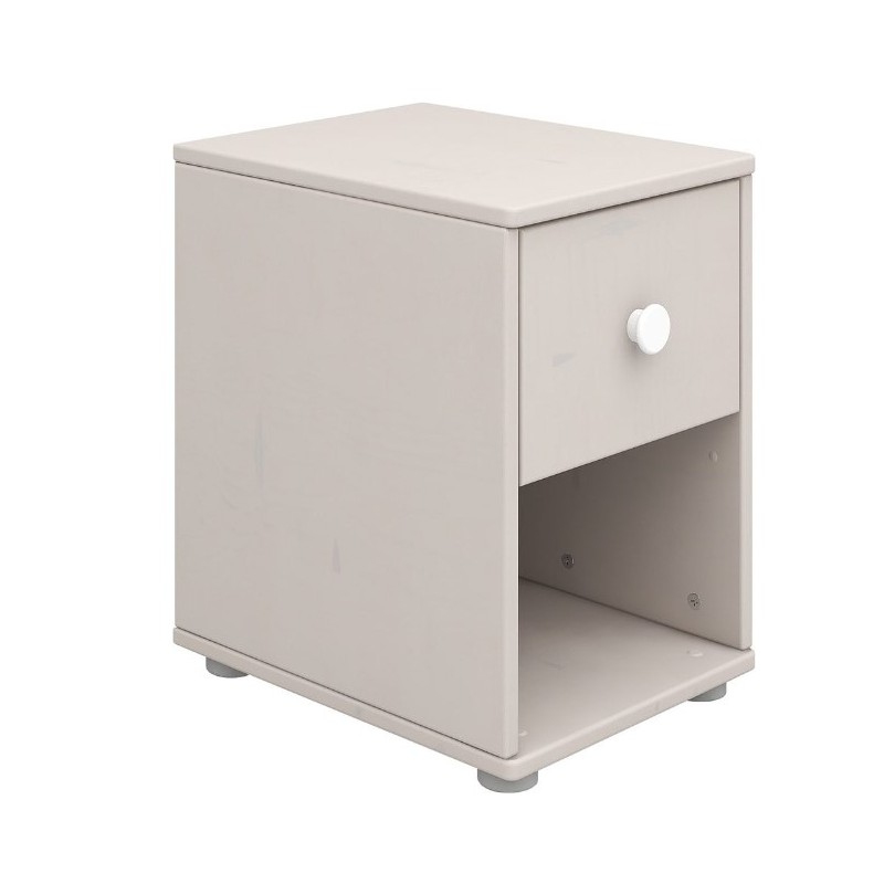 Flexa Classic Nachttisch Grey Transparent  Knöpfe Weiss