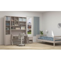 Flexa Classic Nachttisch Grey Transparent  Knöpfe Weiss