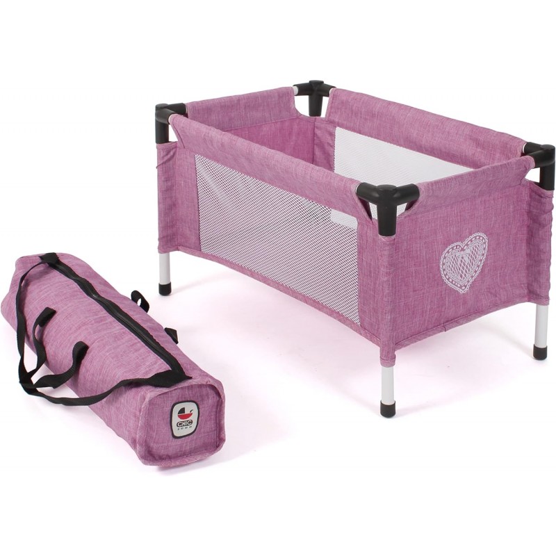 Puppen-Reisebett Jeans Pink