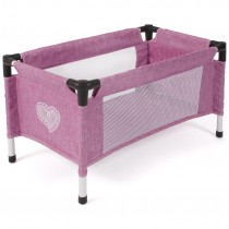 Puppen-Reisebett Jeans Pink