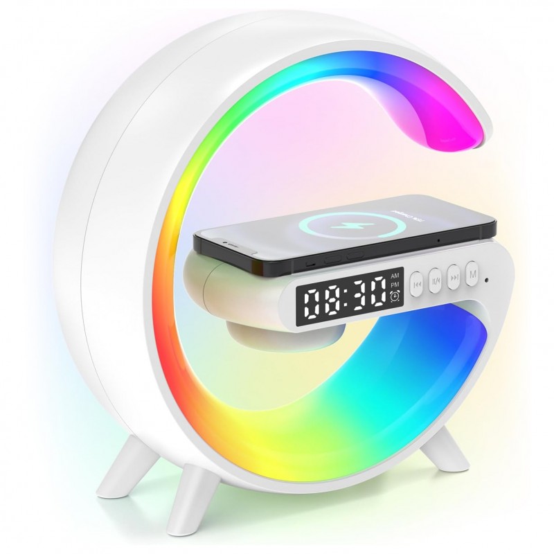 Kabellose Mini Ladelampe, kabelloses Ladegerät, LED-Nachtlicht, Nachttischlampe, Wecker