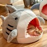 Gemütliches Katzenbett, Katzenhaus Haifisch Iglu Grösse L Grau
