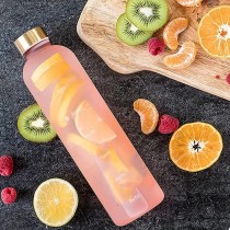 1l Wasserflasche mit Zeitmarkierungen Rosa