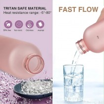 1l Wasserflasche mit Zeitmarkierungen Rosa
