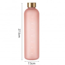 1l Wasserflasche mit Zeitmarkierungen Rosa