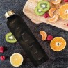 1l Wasserflasche mit Zeitmarkierungen Schwarz