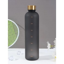 1l Wasserflasche mit Zeitmarkierungen Schwarz