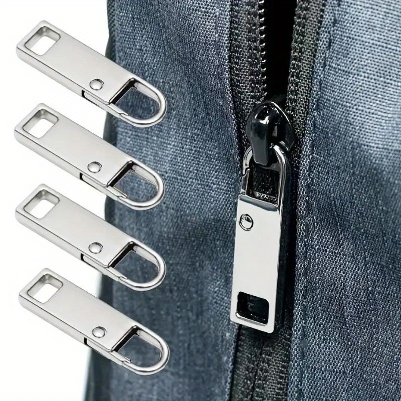 4 Stück Zipper, Schieber für Reissverschlüsse Silber