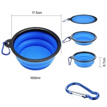 Faltbarer Reise-Hundenapf, Fressnapf, 1000 ml Blau