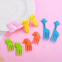Mini-Obstgabeln 10 Stück Tiere