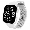 P1 Fashion LED-Digitaluhr mit Silikonarmband 12-Stunden-Anzeige Weiss