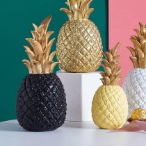Ananas Dekoration Schwarz Gold 15cm