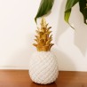 Ananas Dekoration Weiss Gold 18cm
