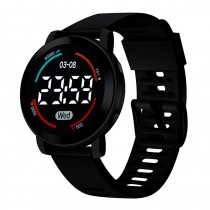 M6 Sport LED-Digitaluhr mit Silikonarmband 12-Stunden-Anzeige Schwarz