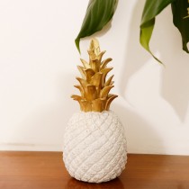 Ananas Dekoration Weiss Gold 15cm