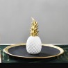 Ananas Dekoration Weiss Gold 15cm