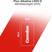 Camelion LR20 Batterien Mono D Alkaline 2 Stück