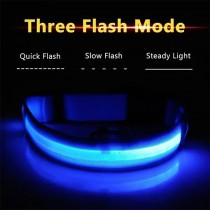 Aufladbares LED-Hundehalsband Grösse XL - 53-57cm Blau