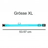Aufladbares LED-Hundehalsband Grösse XL - 53-57cm Blau
