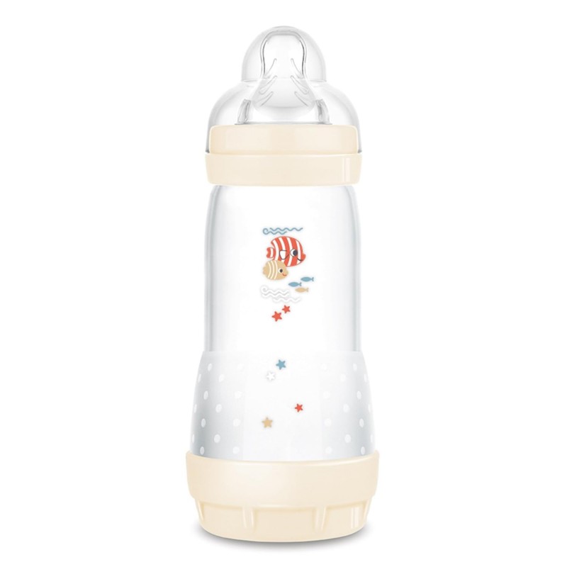 Mam Easy Start Anti-Colic Babyflasche 320ml Fische beige zartrosa