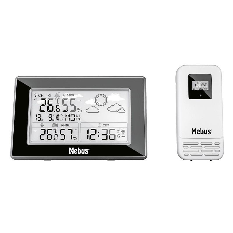 Mebus Funk-Wetterstation digital mit Funksensor und Wetterprognose