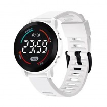 M6 Sport LED-Digitaluhr mit Silikonarmband 12-Stunden-Anzeige Weiss