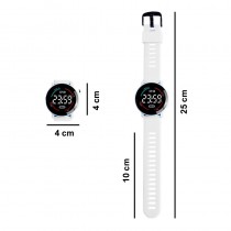 M6 Sport LED-Digitaluhr mit Silikonarmband 12-Stunden-Anzeige Weiss