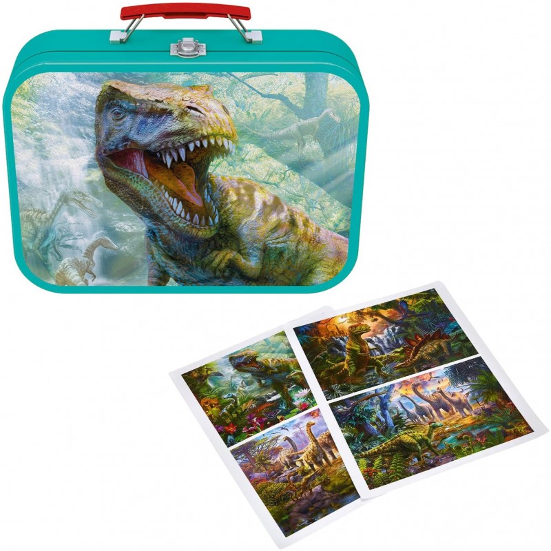 Schmidt Spiele Puzzle-Box Dinos 2x60, 2x100 Teile
