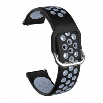IDAIR Silikon Uhrenarmband 22mm Schwarz Grau