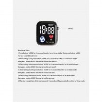 Fashion LED-Digitaluhr mit Silikonarmband 12-Stunden-Anzeige Black