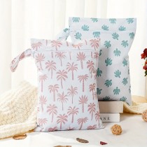 2 Stück Wetbag Windeltasche Set 25x35 cm Schildkröte Palmen