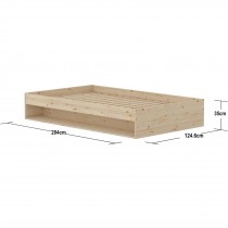 Flexa Grow Bett mit Regal, 120x200 cm Pine