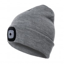 Beanie-Mütze mit LED Licht Universalgrösse Grau