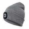 Beanie-Mütze mit LED Licht Universalgrösse Grau
