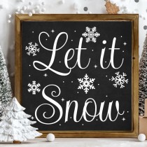 Dekoratives Holzschild, Weihnachtsschild, Winterschild - Let It Snow