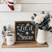Dekoratives Holzschild, Weihnachtsschild, Winterschild - Let It Snow