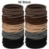 50 Stück elastische Haargummis Braun