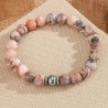 Elegantes Zebra-Jaspis-Perlenarmband aus Naturstein Rosa