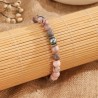 Elegantes Zebra-Jaspis-Perlenarmband aus Naturstein Rosa