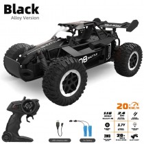 Ferngesteuertes Auto 2.4Ghz RC Auto Spielzeug mit Alloy Gehäuse, LED Rennauto Ferngesteuert,RC Car Crawler Schwarz